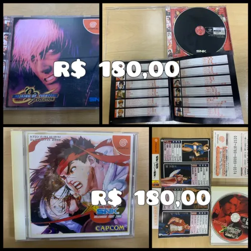 Jogos Dreamcast King of Fighters Evolution e Capcom vs SNK