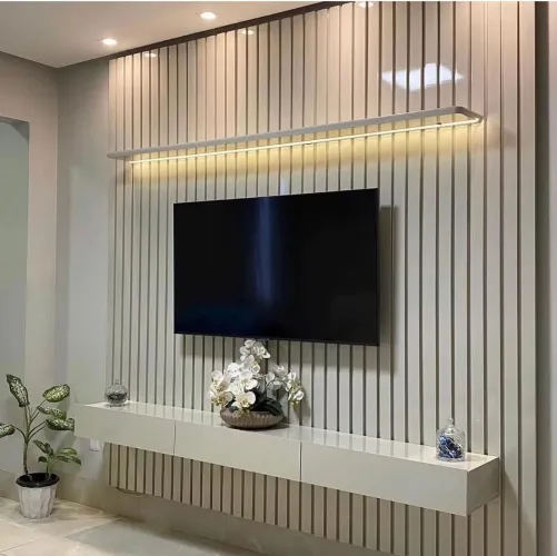 Painel Ripado 100% MDF Ripas Autênticas Led de Luz Incluso