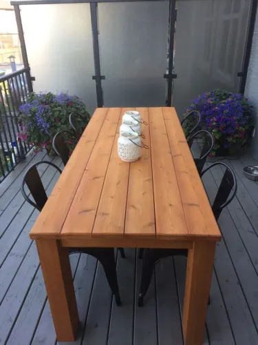 Mesa de Jantar de Madeira Rústica para Área Externa