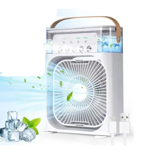 Climatizador de Ar Portátil - Refresque seus dias! Na cor azul marinho 