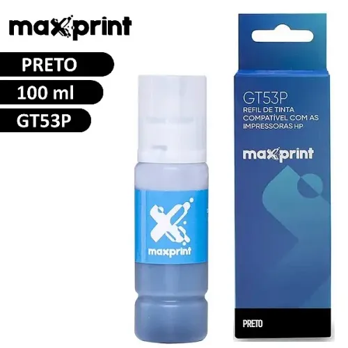 Tinta de Impressora HP GT53P Preto Compatível Hp Deskjet GT e Inktank - Maxprint