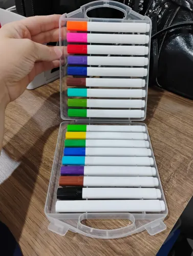 Kit de canetas acrílicas coloridas com 18 cores na maleta ideal para carregar colorir 