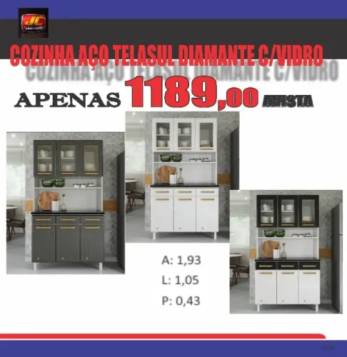 ARMARIO DE AÇO DIAMANTE COM VIDRO