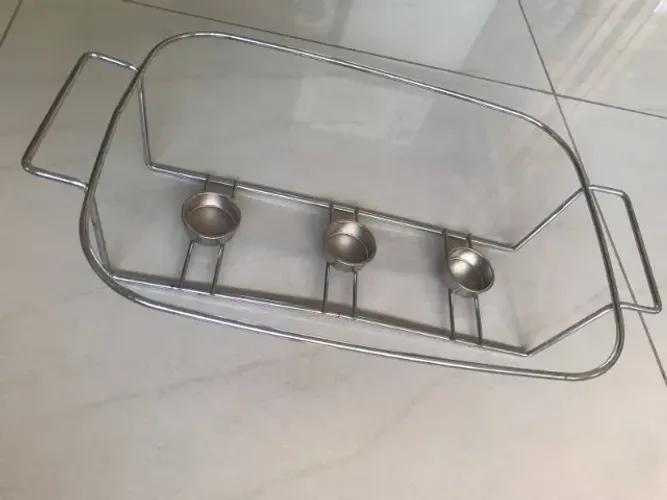 Rechaud Antigo Apoio Aço Inox Sem Fogareiro 42x26x11cm (Usado)