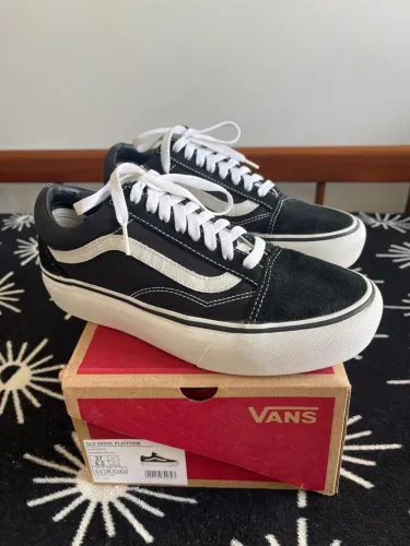 Tênis Vans Old Skool Plataforma Black White