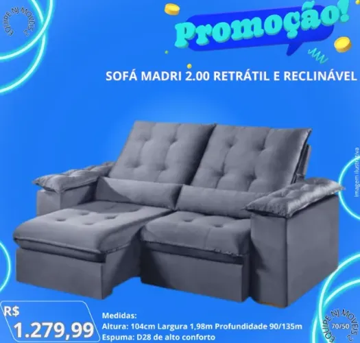 Sofá Retrátil Madri 2,00