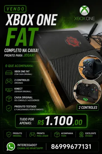 Vendo ou troco xbox One fat completo
