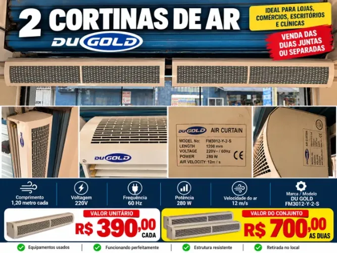 CORTINA DE AR DUGOLD 120 CM COM CONTROLE (SEMI NOVA) 220v