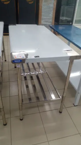 MESA DE PREPARO DE 1,60X70 CM EM INOX, NOVA, PROMOÇÃO!!!