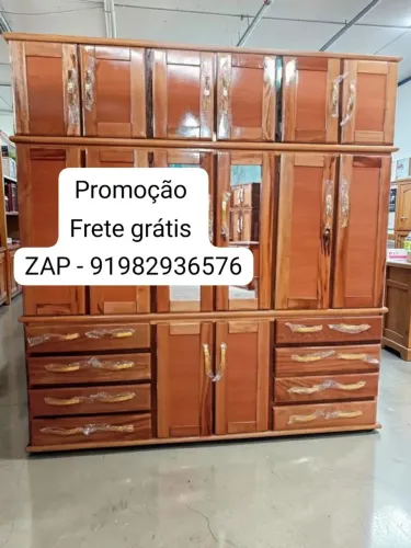 GUARDA ROUPA DE CASAL 6 PORTAS MADEIRA MACIÇA NOVO!