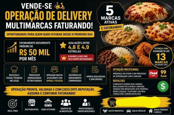 **IMPERDÍVEL** OPERAÇÃO DELIVERY MULTIMARCAS JA FATURANDO