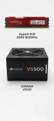 Fonte VS500 + memória RAM ddr3 8gb