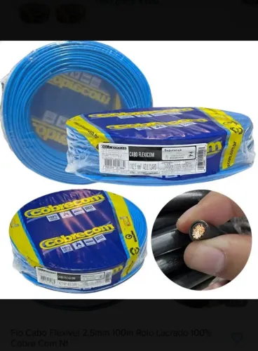 Cabos cobrecom 2,5mm 100%cobre