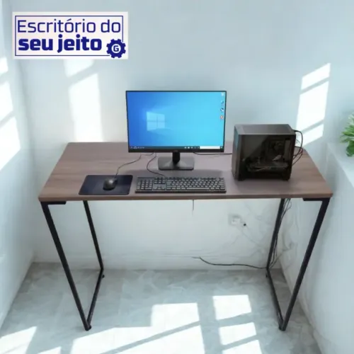 Escrivaninha Industrial NOVA Mesa para Notebook Computador de Estudo Escritório Birô Gamer