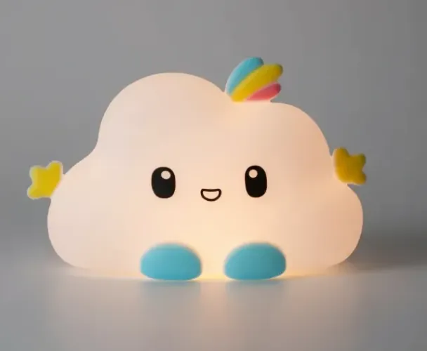 Mini Luminária Abajur Nuvem Infantil Led Decorativa De Mesa