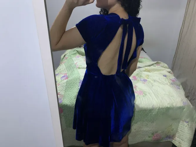 Vestido Azul de Camurça