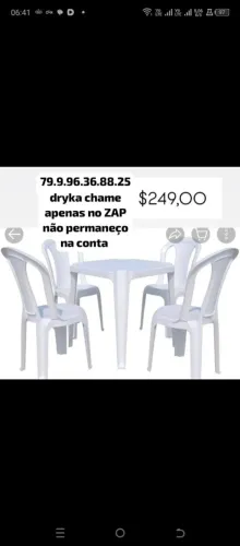 Jogo de mesa plástica nova