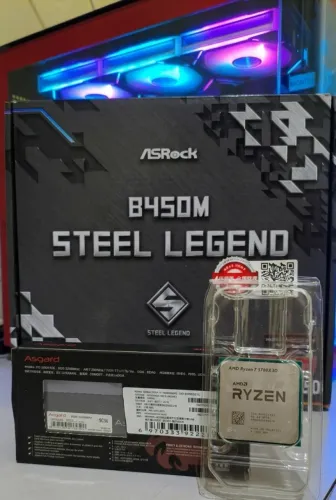 Kit AMD - B450M Steel Legend + Ryzen 7 5700X3D + 2x8GB XPG