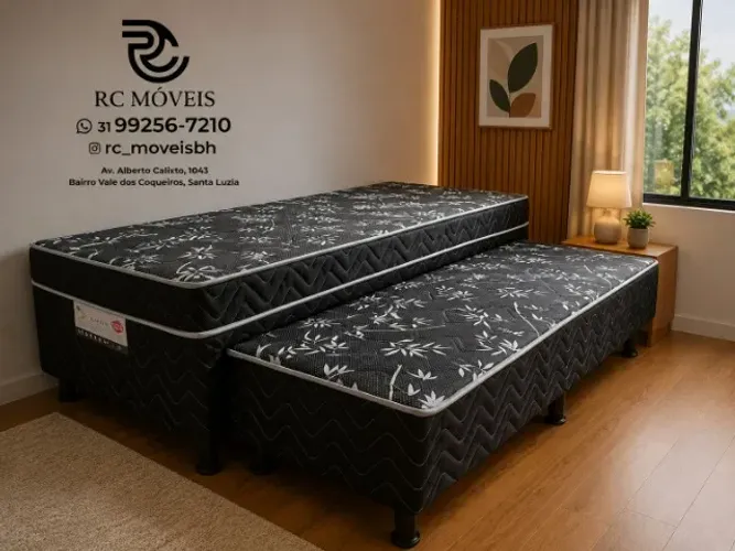 Cama box solteiro Bibox 88x1.88 com Auxiliar D33 Direto da Fábrica