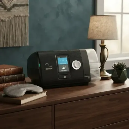 Cpap Resmed Airsense 10 Autoset Com Umidificador+ traqueia para Humidificador+ 3 máscaras