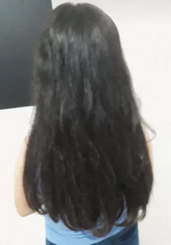 Cabelo humano mega hair na fita Cor: castanho escuro  