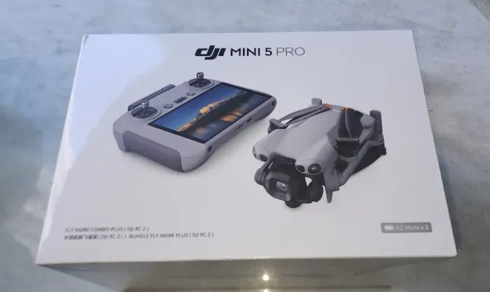 Drone DJI Mini 5 Pro Fly More Combo Plus - Controle DJI RC 2 - Novo Lacrado