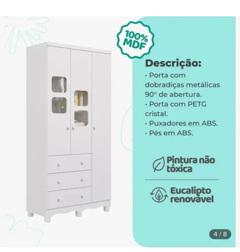 Guarda roupas infantil 100% MDF R$ 300,00 reais