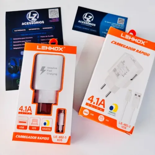 Carregador Lehmox LE-482-3 (+ cabo para iphone)
