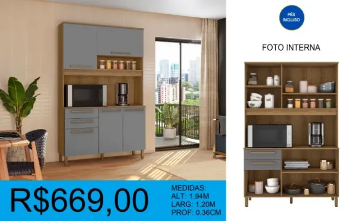 Cozinha compacta - Entrega e montagem grátis