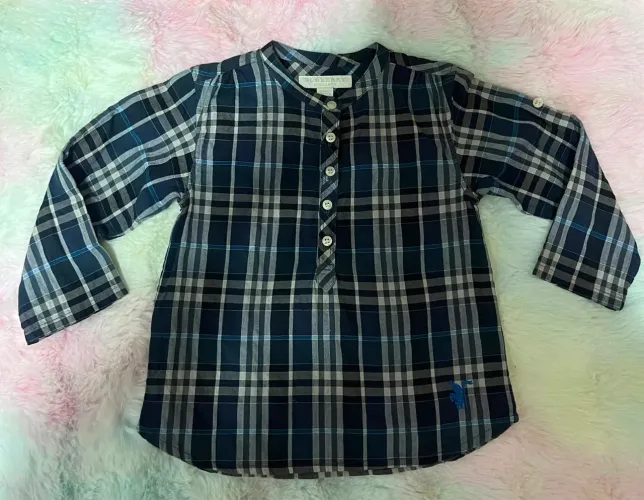 Camisa xadrez Burberry bebê 18 meses desapego