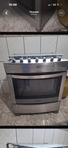 Fogão inox em perfeito funcionamento e conservação Brastemp 