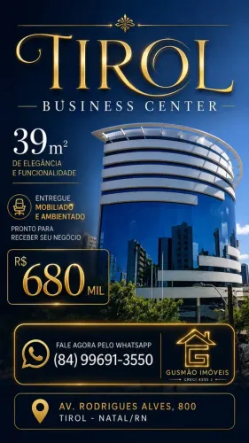 Sala para venda no Tyrol Business Center com 39 m² - Tirol, Natal/RN