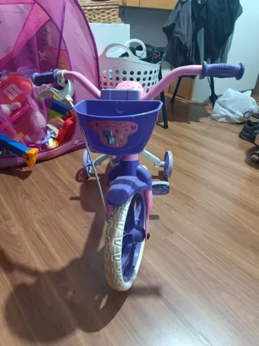 Bicicleta Infantil Nathor Cat Aro 12 com Rodinhas - Ótimo Estado
