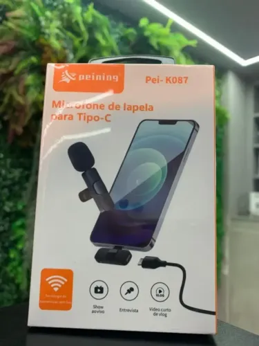 Microfone De Lapela Tipo C Profissional Bluetooth