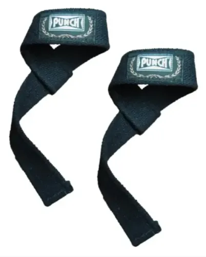 Strap Musculação Punch Power Lifiting Academia Par Preto