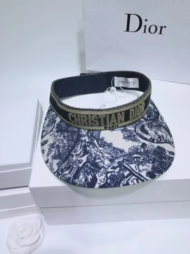 Viseira Christian Dior Toile de Jouy Azul Bordado