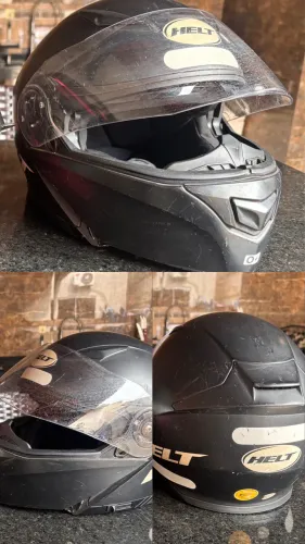 Capacete Helt Escamoteável (Robocop) Com Óculos Interno - Tamanho 62