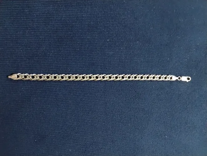 Pulseira de prata 924 elo duplo 