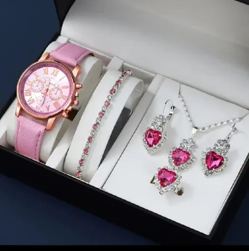 Relógio Feminino Luxo com Pulseiras Elegantes | Kit Completo 2 Peças Fashion