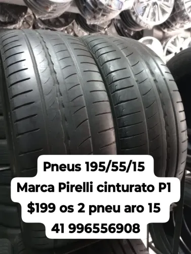 Pneus 195/55/15 marca Pirelli cinturato $199 os 2 pneu aro 15 usados não tem vulcanização 