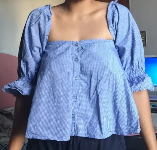 Blusinha romântica xadrez