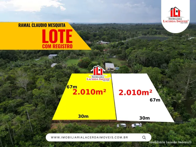 Terreno no Ramal Claudio Mesquita Tarumã Açu, Lotes 4.020m² e Com Árvores Frutíferas