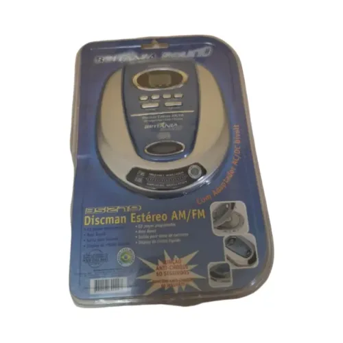 Discman Britânia Sound antigo na caixa