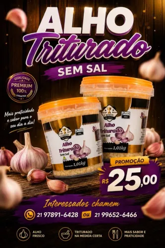 Alho descascado 1kg no pote (sem sal