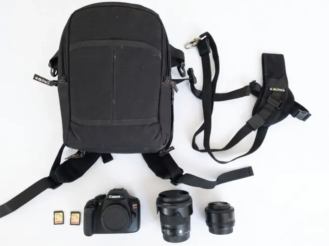 Kit Fotografia Profissional: Canon T6 + Sigma 17-70mm + 50mm + Mochila Alvha