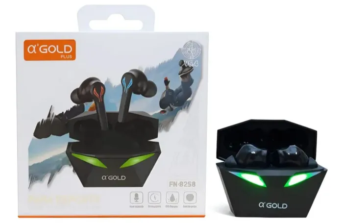 Fone Bluetooth Esportivo A'gold Fn-b25b Led Tws V5.4