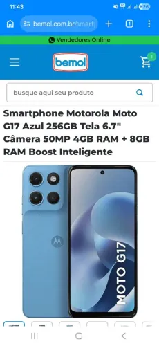 Smartphone Motorola G17 LACRADO E COM NOTA