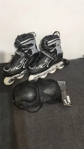Patins Inline Semi Novo + Kit Proteção | Rodas LED
