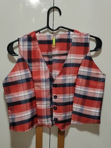 Colete xadrez temático Oxford forrado, tamanho M