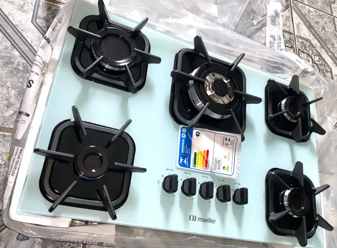 Cooktop Mueller 5 Bocas Tripla Chama Branco - NOVO